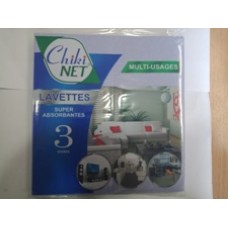 CHIKINET LAVETTE DE NETTOYAGE BLEU "37*40" 3PSC