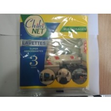 CHIKINET LAVETTE DE NETTOYAGE JAUNE "37*40"3PCS