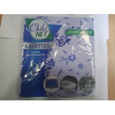 CHIKINET LAVETTE DE NETTOYAGE BLEU IMPRIME "37*40" 3PCS