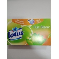 DISTRIB.DES MOUCHOIRS LOTUS DOUBLE OUVERTURE PUR BLANC 80